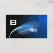 LEICHTES BIRD MONOGRAM Lebendes schwarzes Blau Visitenkarte (Rückseite)