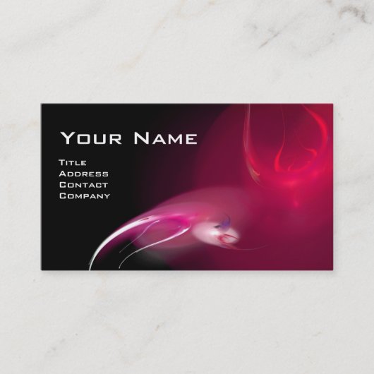 LEICHTES BIRD MONOGRAM Lebendes schwarzes Rot Visitenkarte (Vorderseite)