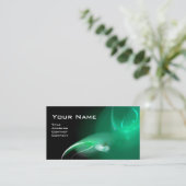 LEICHTES BIRD MONOGRAM Lebendig schwarz-grün Visitenkarte (Stehend Vorderseite)