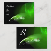 LEICHTES BIRD MONOGRAM Lebhaftes schwarzes Grün Visitenkarte (Vorne/Hinten)