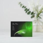 LEICHTES BIRD MONOGRAM Lebhaftes schwarzes Grün Visitenkarte (Stehend Vorderseite)