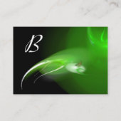 LEICHTES BIRD MONOGRAM Lebhaftes schwarzes Grün Visitenkarte (Rückseite)
