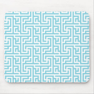 Leichtes blaues und weißes Labyrinth Mousepad