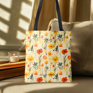 Leichtes Blumenmuster – Frische botanische Blüte Tasche