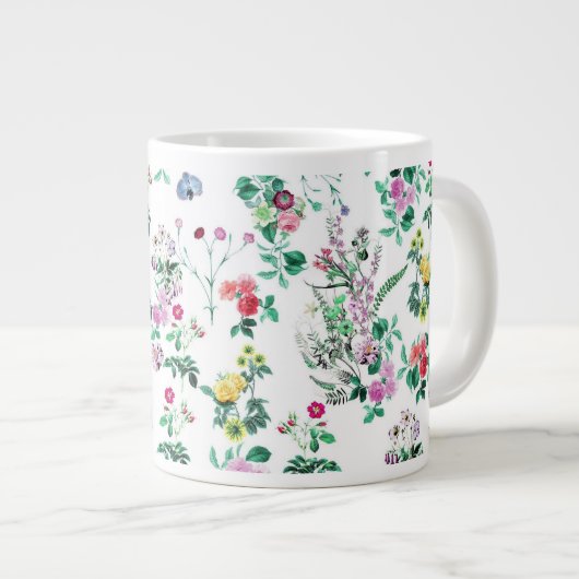 Leichtes Blumenmuster Jumbo-Tasse (Vorderseite Rechts)