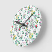 Leichtes Blumenmuster Runde Wanduhr (Winkel)