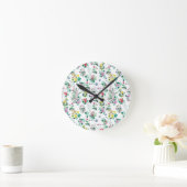 Leichtes Blumenmuster Runde Wanduhr (Zuhause)