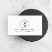 LEICHTES BULB-MONOGRAM-LOGO auf WEISS für ELEKTRIZ Visitenkarte