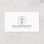 LEICHTES BULB-MONOGRAM-LOGO auf WEISS für ELEKTRIZ Visitenkarte (Vorderseite)