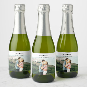 Leichtes Foto   Verlobung   Mini funkelndes Weinla Schaumweinetikett