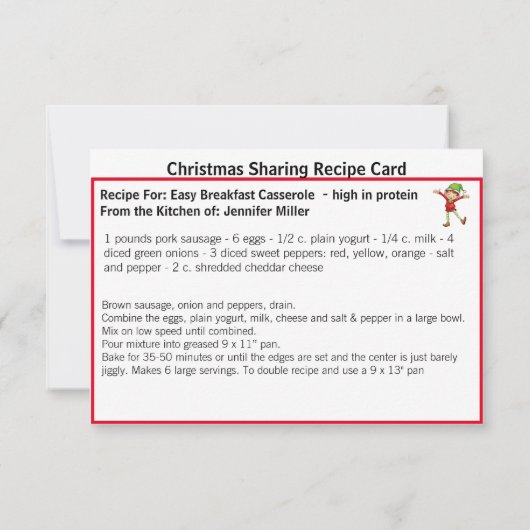 Leichtes Frühstück Casserole Rezept Weihnachten te (Rückseite)