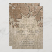 Leichtes Gold und Weißholz Rustikale Herbsteinladu Einladung (Vorne/Hinten)