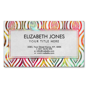 Leichtes Golorful orientalisches Aquarellmuster Magnetische Visitenkarte