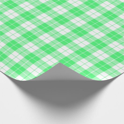 Leichtes grünes und weißes Kariertes Musterpapier Geschenkpapier (Ecke)