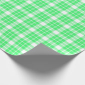 Leichtes grünes und weißes Kariertes Schleifpapier Geschenkpapier (Ecke)