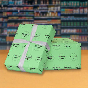 Leichtes grünes Whitepaper über nahtlose Firmenlog Geschenkpapier