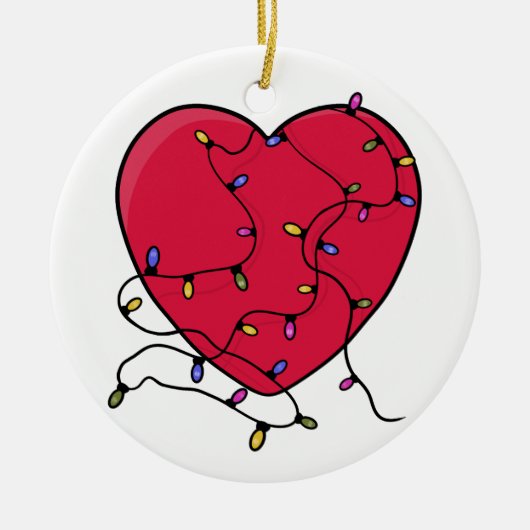 Leichtes Herz Keramik Ornament (Vorne)