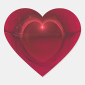 Leichtes Herz über rotem Hintergrund Herz-Aufkleber (Vorderseite)