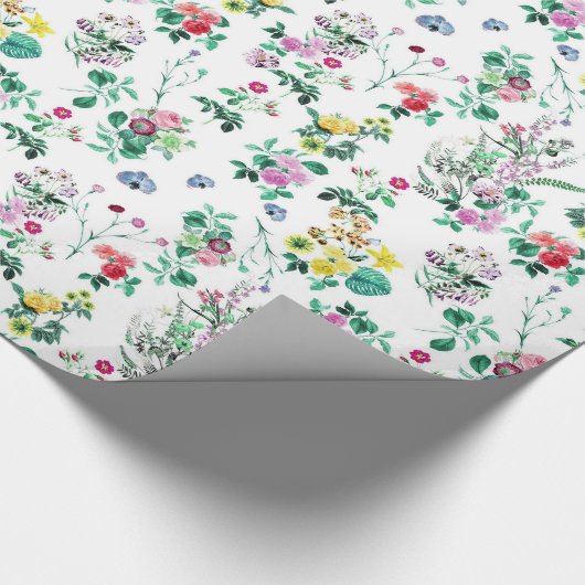 Leichtes hübsches Sommer-Blumenmuster Geschenkpapier (Ecke)