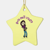 Leichtes Mädchen Saxophon Keramik Ornament (Links)