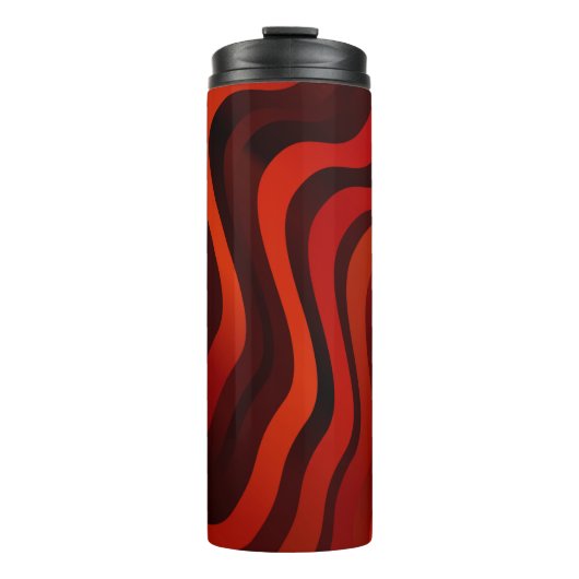 Leichtes Orangefarbenes Muster mit Linien. Farbige Thermosbecher (Vorderseite)