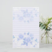 Leichtes Papier mit Hübschen blauen Blumen (Stehend Vorderseite)