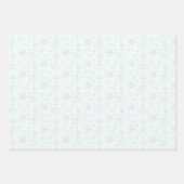 Leichtes Pink Lebkuchen Männer Schneeflocken Geschenkpapier Set (Vorderseite 3)