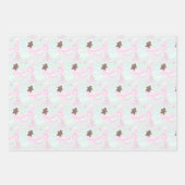 Leichtes Pink Lebkuchen Männer Schneeflocken Geschenkpapier Set (Vorderseite 2)