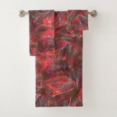 Leichtes Relief in Textur mit rotem Wachs überzoge Badhandtuch Set (Insitu)