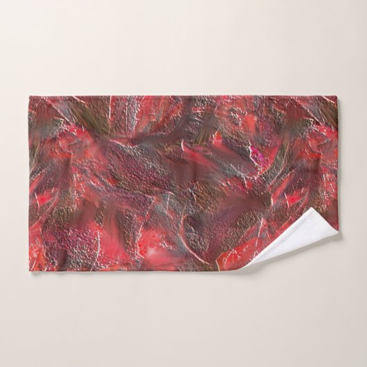 Leichtes Relief in Textur mit rotem Wachs überzoge Badhandtuch Set (Handtuch)