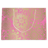 Leichtes Rosa und Gold Mandala Muster Große Gesche Geschenktüte (Vorderseite)