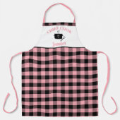 Leichtes Rosa und schwarzer Koch Buffalo Kariertes Schürze (Vorderseite)