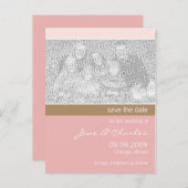 Leichtes Rosa und Tan Foto Save the Date Ankündigungspostkarte (Vorne/Hinten)