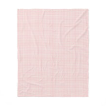 Leichtes Rosa und Weiß Gingham Kariert Fleece Blan