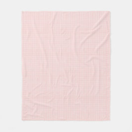 Leichtes Rosa und Weiß Gingham Kariert Fleece Blan