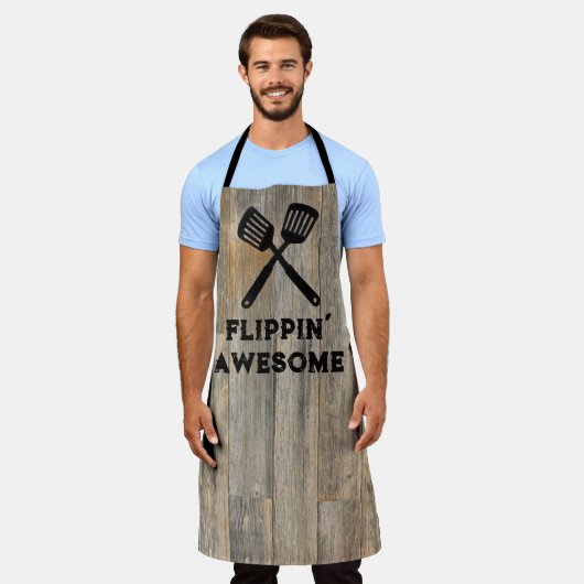 Leichtes Rustikales Holzkorn, Flippin Schürze (Getragen)