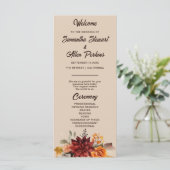 Leichtes Terrakotta-Herbst-Blumen-Hochzeitsprogram (Stehend Vorderseite)