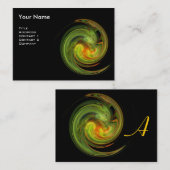 LEICHTES VORTEX MONOGRAM Lebendes, schwarz-gelbes Visitenkarte (Vorne/Hinten)