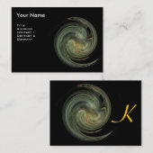 LEICHTES VORTEX MONOGRAM Lebendes, schwarz-graues  Visitenkarte (Vorne/Hinten)