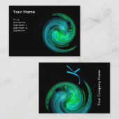 LEICHTES VORTEX MONOGRAM Lebendig schwarz-blau grü Visitenkarte (Vorne/Hinten)