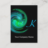 LEICHTES VORTEX MONOGRAM Lebendig schwarz-blau grü Visitenkarte (Rückseite)