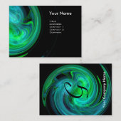 LEICHTES VORTEX MONOGRAM Lebendig schwarz-blau grü Visitenkarte (Vorne/Hinten)