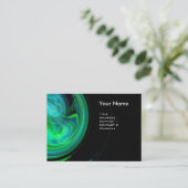 LEICHTES VORTEX MONOGRAM Lebendig schwarz-blau grü Visitenkarte (Stehend Vorderseite)