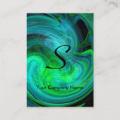 LEICHTES VORTEX MONOGRAM Lebendig schwarz-blau grü Visitenkarte (Rückseite)