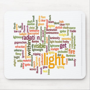 Leichtes Wortwolken-Kunstposter Mousepad