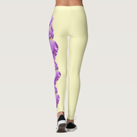 Leichtgelbe Tennessee Iris Staat Blume Leggings (Rückseite)