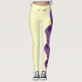 Leichtgelbe Tennessee Iris Staat Blume Leggings (Vorderseite)