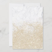 Leichtgold Glitzer typografischer Marmor Süß 16 Einladung (Rückseite)