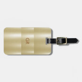 Leichtgold-Metallstruktur | tan typography Gepäckanhänger (Vorderseite horizontal)