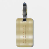 Leichtgold-Metallstruktur | tan typography Gepäckanhänger (Rückseite vertikal)